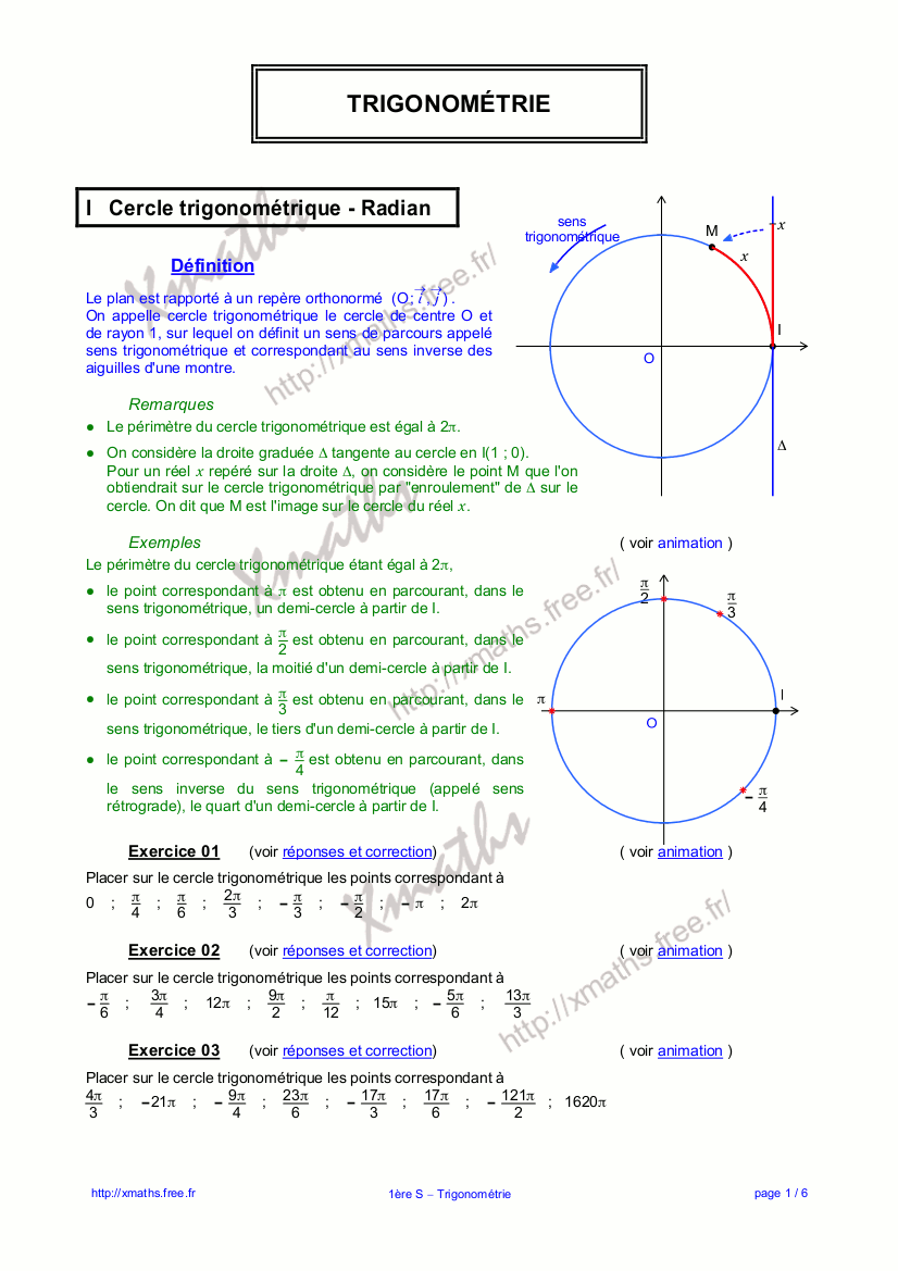 cours trigonometrie pdf